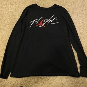 Jordan Men Flight Long Sleeve Shirt Jumpman Black Size Large L
